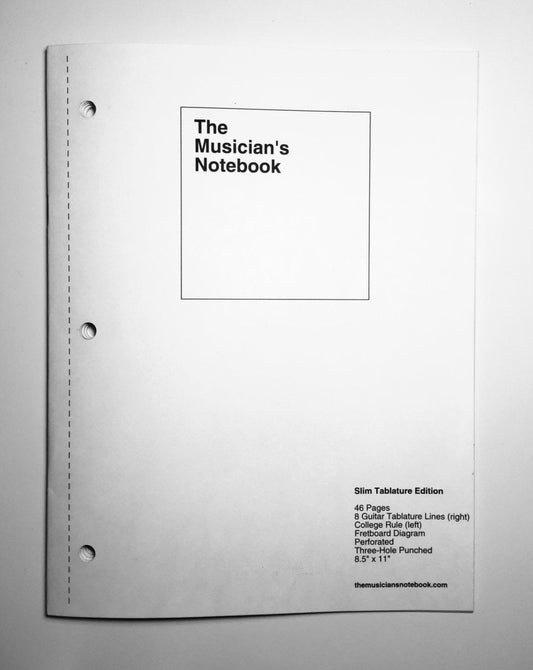 Musician's notebook, slim tablature edition, front