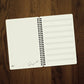 12tone custom notebook, interior, ruled on left and staff paper on right